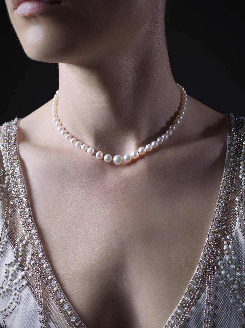 cartier natural pearl necklace