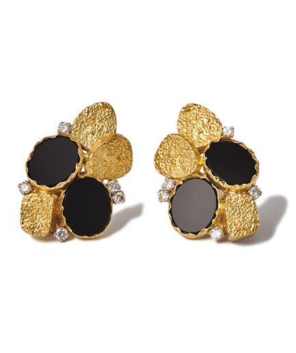 George Weil Earrings, Onyx, Diamonds and Gold, London 1975.