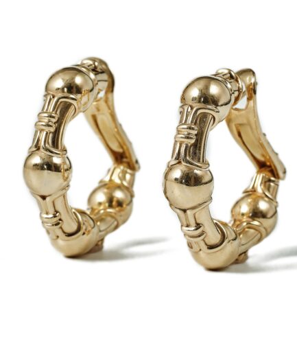 Vintage Bulgari 18 karat gold hoop earrings, made 1989