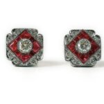 1940s diamond and ruby four-leaf clover earrings.