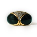 1990s Cartier Diamond Onyx Ring.