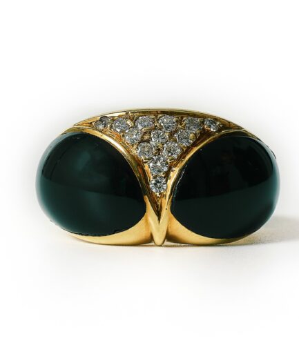 **SALE PENDING** 1990s Cartier Diamond Onyx Ring.