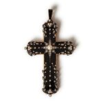 Victorian mourning cross – gold, silver, diamonds and pearls.