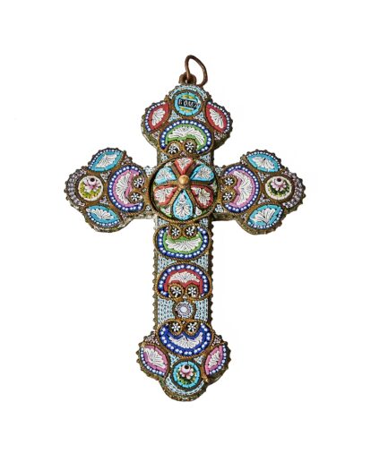 Early 20th Century Micro Mosaic Grand Tour Cross