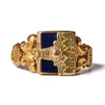 Romantic 19th century Rococo Revival “forget-me-not” remembrance ring, 18k gold