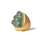 18 Karat Gold Burle Marx Free Form 'Forma Livre' Green Tourmaline Ring (Attr.)