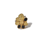 George Weil 18k Gold Onyx & Diamond Cocktail Ring, London 1975